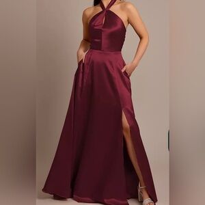 Elegant Burgundy Evening Gown